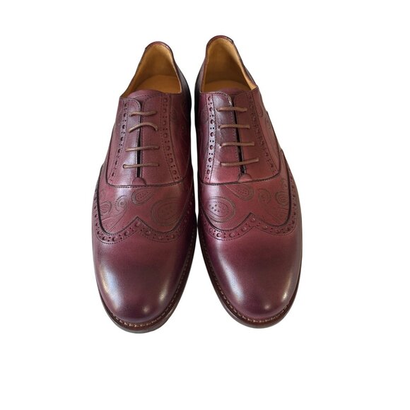 Paul Fredrick Mens US 10.5 M Burgundy Oxford Dress Shoes Leather Brogue Lace Up main image 6